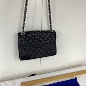 Rebecca Minkoff black leather purse with silver stud detail